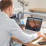 Person working at a desk.
