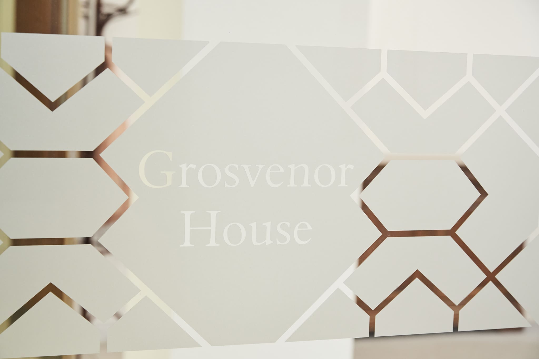 Elegant sign for Grosvenor House